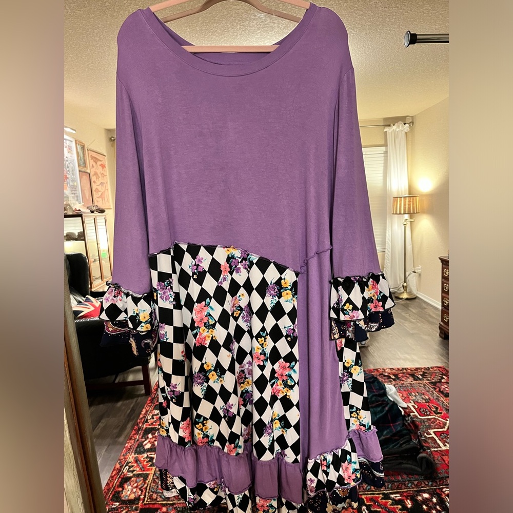 Celeste Purple Checked Tunic Top